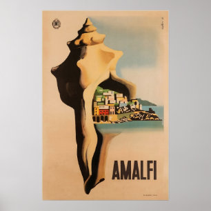 Amalfitryck Italien Resaaffisch Italiensk konst Poster