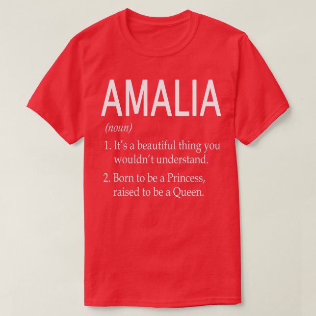 Amalia Namn Gift T Shirt (Design framsida)