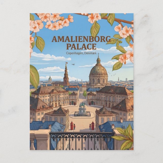 Amalienborgs slott Köpenhamn Kunglig bostad Post Vykort (Framsida)