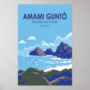 Amami Gunto Nationalpark Japan Resa Konst Vintage Poster