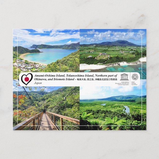 Amami-Oshima, Tokunoshima, Okinawa, Iriomote Vykort (Framsida)