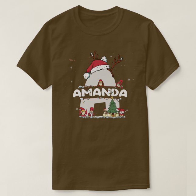 Amanda Christmasw Amanda Namn för roligt Julafton T Shirt (Design framsida)