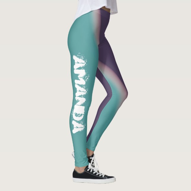 Amanda Lägg till ditt namn Abstrakt Art Leggings (Höger)