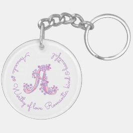 Amanda monogram känd och menande nyckelring för A
