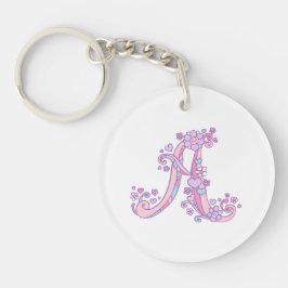 Amanda monogram känd och menande nyckelring för A