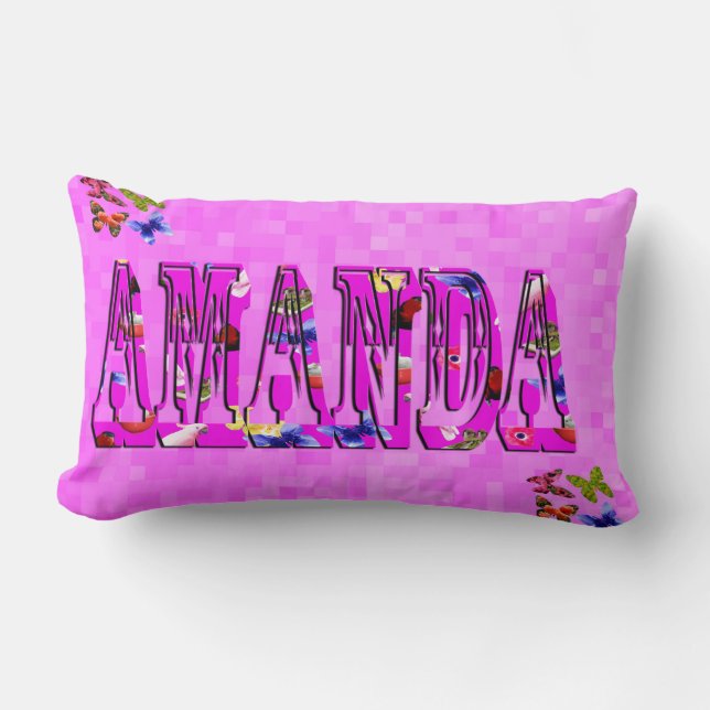 Amanda Namn Logotyp Lumbarkudde (Framsida)