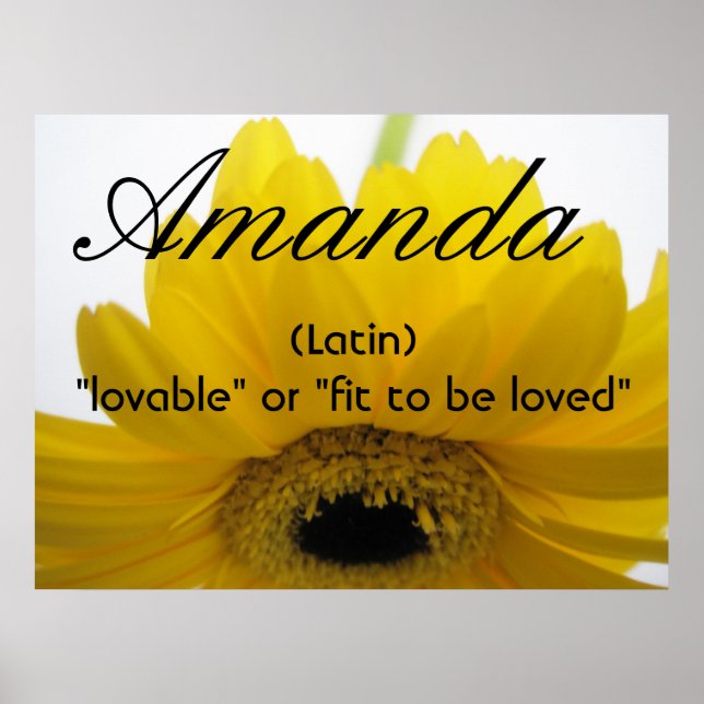 Amanda Namn Meaning Poster (Framsidan)