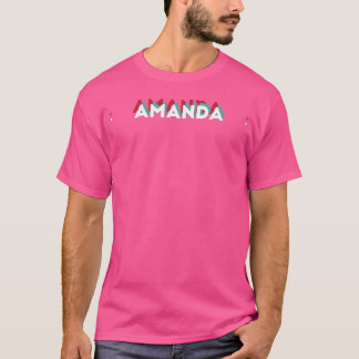 Amanda Namn Roligt Namn Amanda 80s tema T Shirt