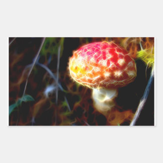 Amanita muscaria - Fly Agaric - Magic Mushroom Rektangulärt Klistermärke