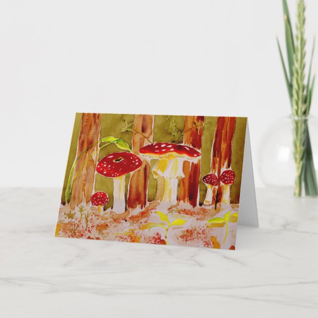 Amanita muscaria-hälsningskort helgkort (Framsida)