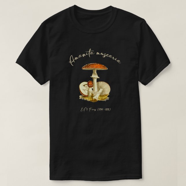 Amanita Muscaria Mushroom Fungi T Shirt (Design framsida)
