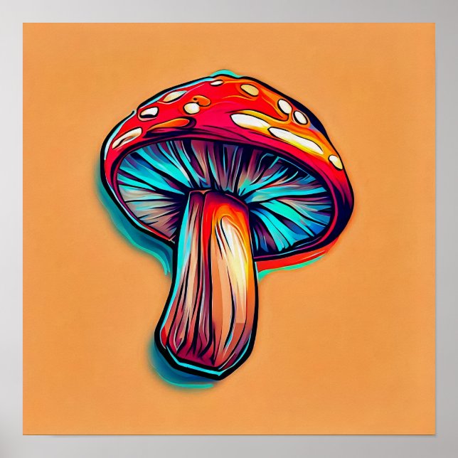 Amanita Muscaria Mushroom Poster (Framsidan)