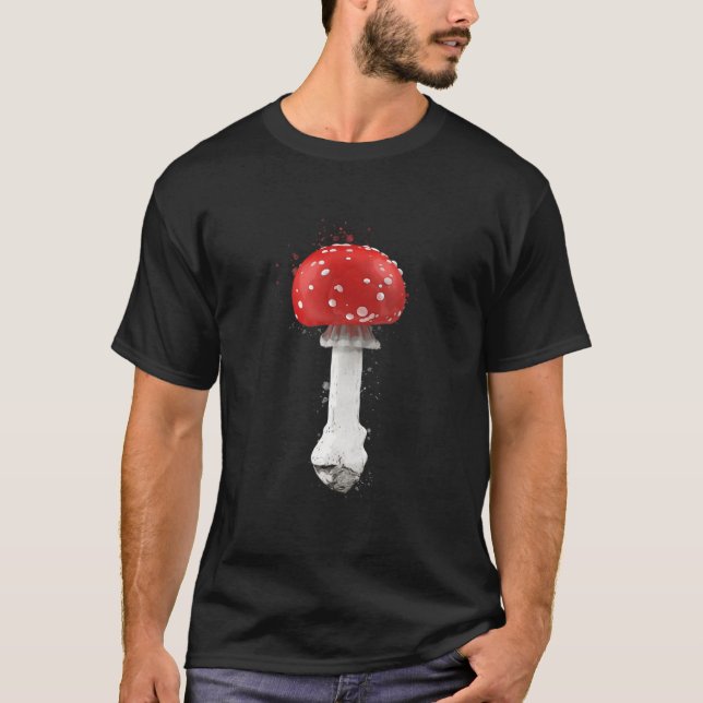 Amanita Muscaria Psychedelic Mushroom T Shirt (Framsida)