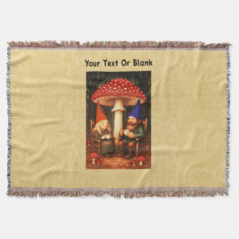 Amanita Mushroom och Gnomes Filt