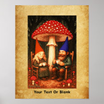 Amanita Mushroom och Gnomes