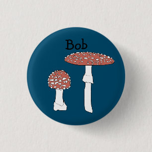 Amanita Mushroom Roligt Fungi CUSTOMIZE IT Knapp