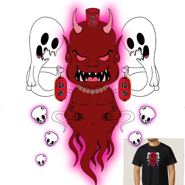 Amanojaku - Japansk Folklore Evil Spirit T-Shirt (Skapare uppladdad)