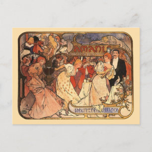 Amants, Alphonse Mucha Vykort