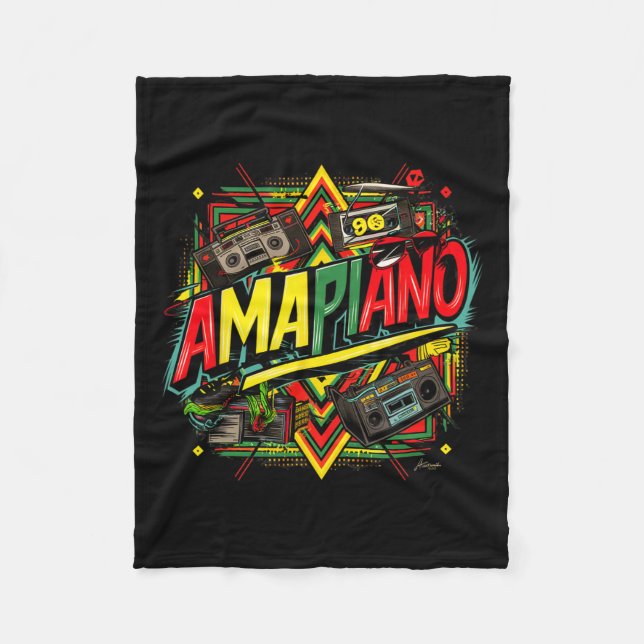 Amapiano African Print Black History Månad Fleecefilt (Framsidan)