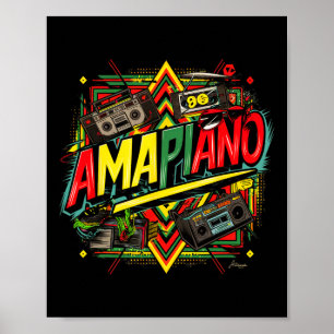 Amapiano African Print Black History Månad Poster