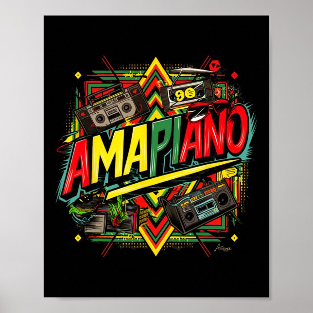 Amapiano African Print Black History Månad Poster (Framsidan)