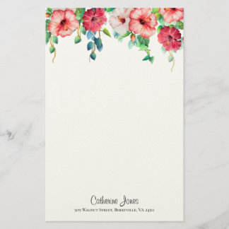 Amapola - Hibiscus Flower Stationery Brevpapper