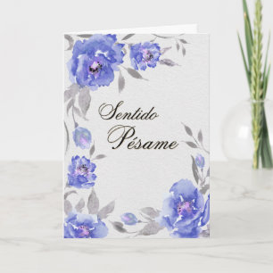 Amapolas Azules - Tarjeta de Pésame (Español) Kort