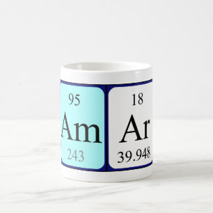 Amar Periodisk bord namn mugg