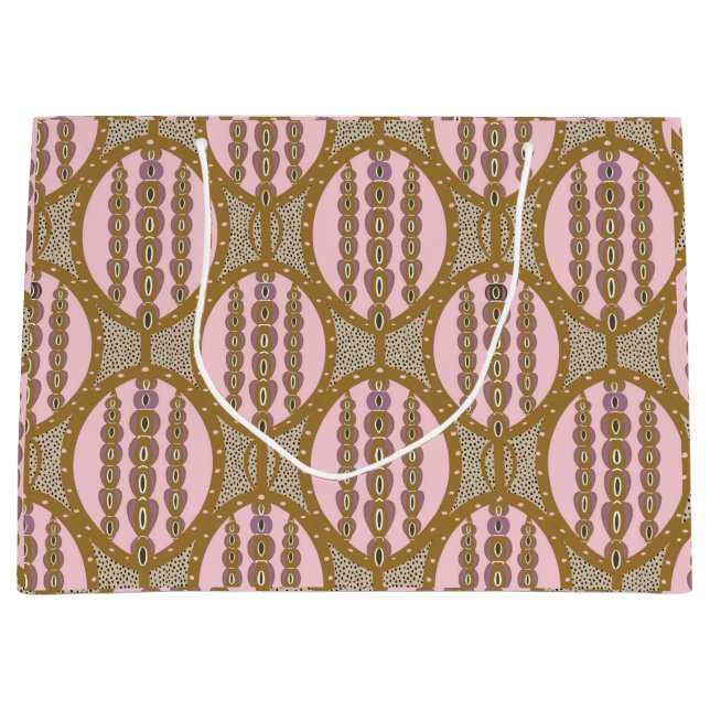 AMARA dammig rosa och guld retro geometrisk mönste (Framsidan)