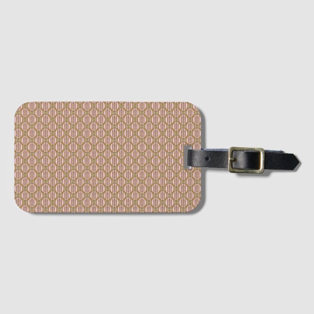 AMARA dammig rosa och guld retro geometrisk mönste Bagagebricka (Framsida horisontal)