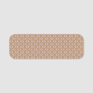 AMARA dammig rosa och guld retro geometrisk mönste Namnbricka