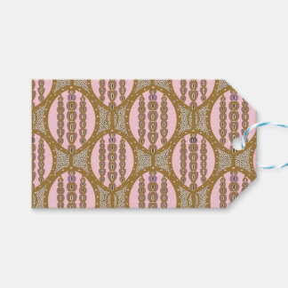 AMARA Dammig rosa och guld Retro geometriskt mönst Presentetikett