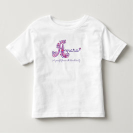 Amara Flickor namn och en monogramskjorta T Shirt