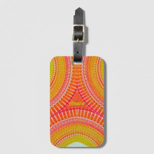 AMARA ~ Orange, Red, Gult, Rosa och vit design Bagagebricka