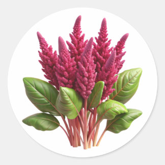 Amaranth Plastic 3D - Glossy Round Label Runt Klistermärke