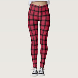 Amaranth Rosa Rött Vävmönster Leggings