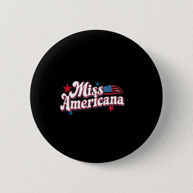 Amare Box Amerika 4:e juli Miss Americana Retro Knapp (Framsida)