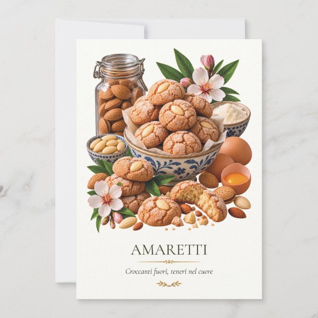 Amaretti – Vintage Italian Dessert Inbjudningar (Framsida)
