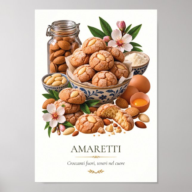 Amaretti – Vintage Italian Dessert Poster (Framsidan)