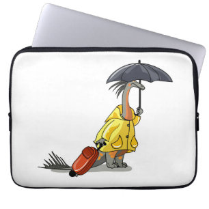 Amargasaurus Holding Parbrella and Suitcase. Laptop Fodral