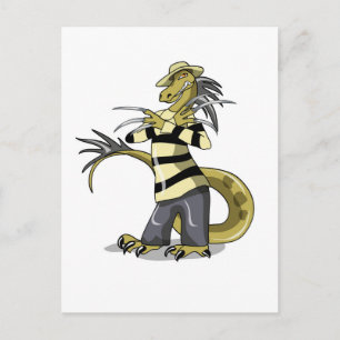 Amargasaurus poserar som Freddy Krueger. Vykort
