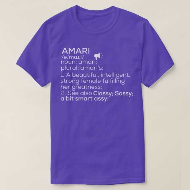 Amari Namn Amari Definition Amari Female Namn Amar T Shirt (Design framsida)