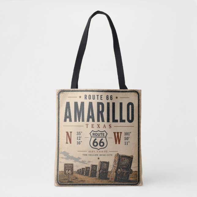 Amarillo Route 66 Resorätt information Tygkasse (Framsida)