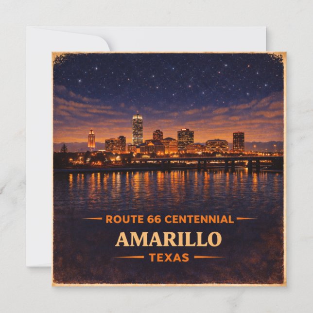 Amarillo Route 66 Skyline Reseskick Set Kort (Framsida)