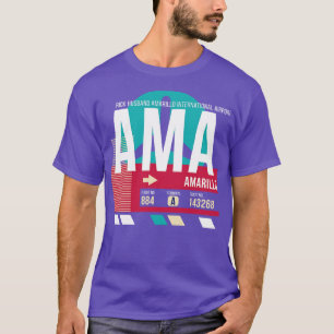 Amarillo Texas AMA Airport Code Baggage Märkre T Shirt
