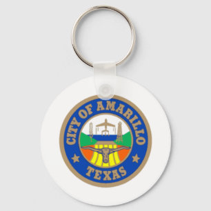 Amarillo (Texas City flagga Keychain) Nyckelring