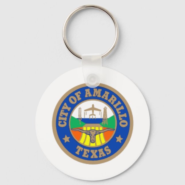 Amarillo (Texas City flagga Keychain) Nyckelring (Framsida)