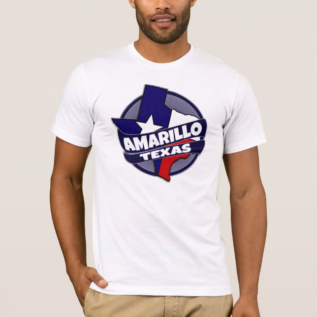 Amarillo Texas flagga burst tshirt Tee (Framsida)