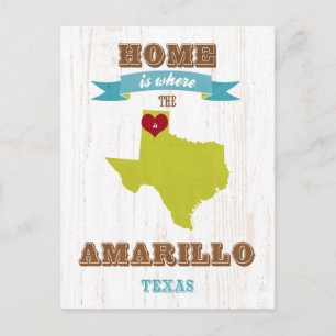 Amarillo, Texas Karta - Hem är där hjärtat finns Vykort