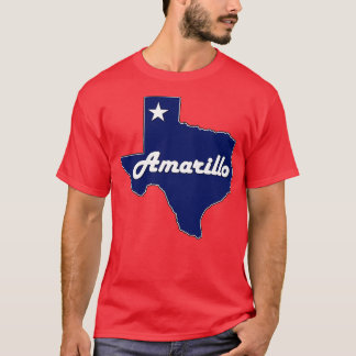 Amarillo Texas Navy Blue Lone State Karta T Shirt